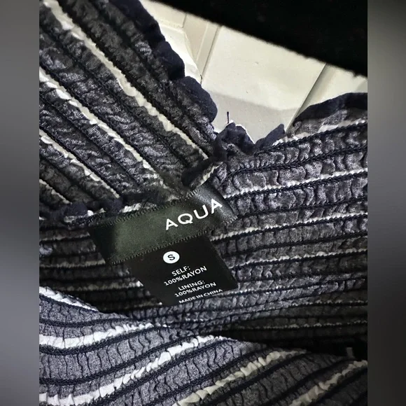 Aqua off the shoulder Striped Maxi Dress - Picture 2 of 2